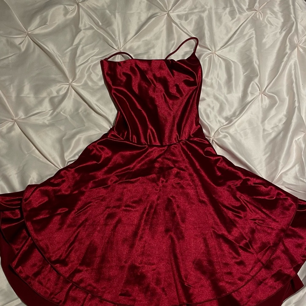 Elegant Red Satin Dress